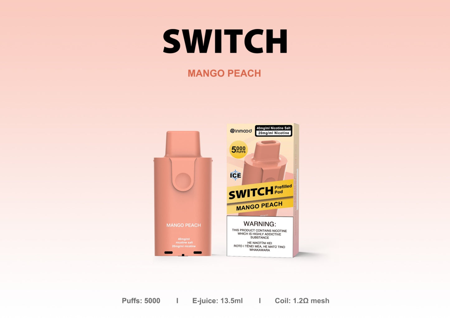 Switch Replacement Pod - 5000 Puffs - Mango Peach