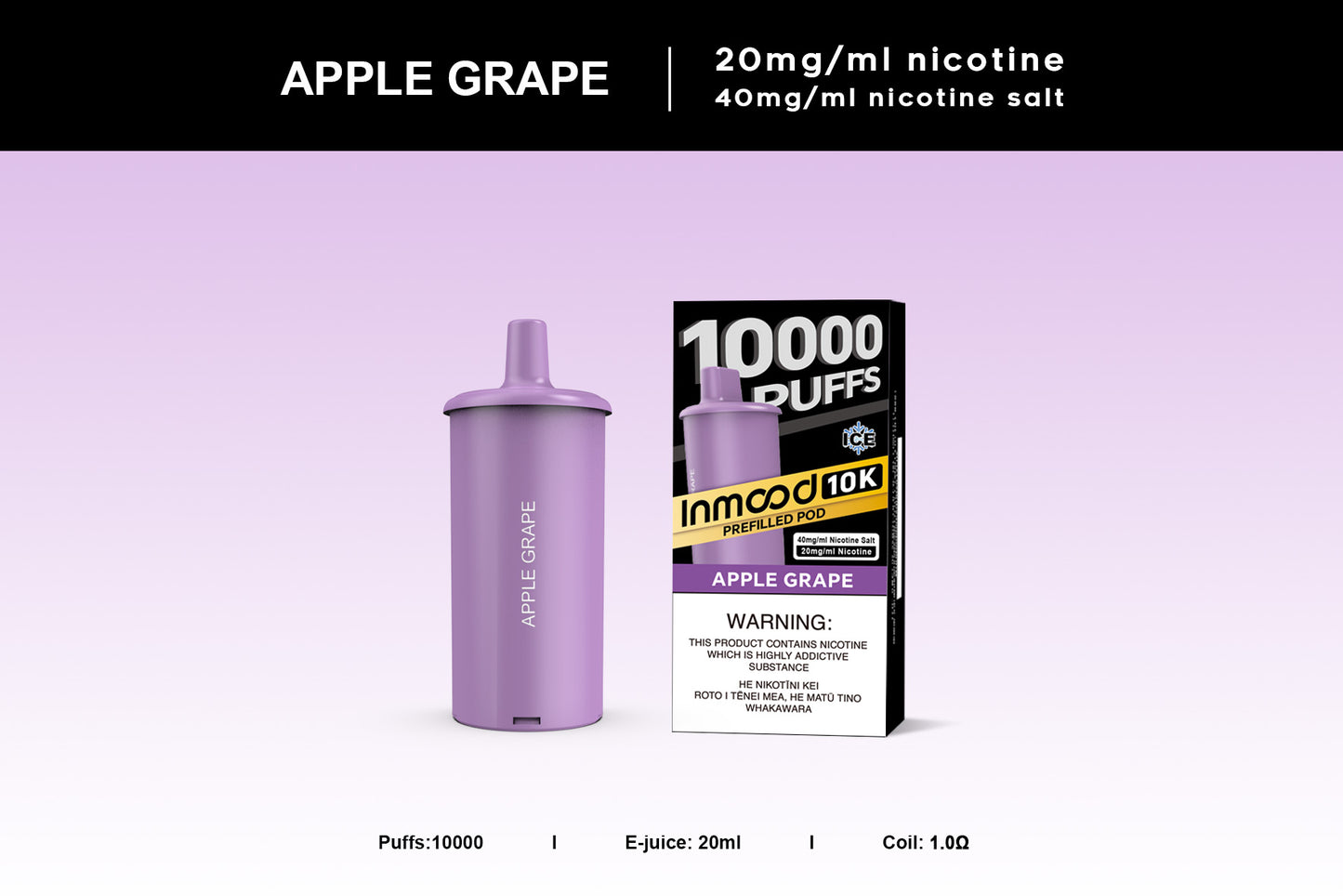 INMOOD 10K Pod - Apple Grape