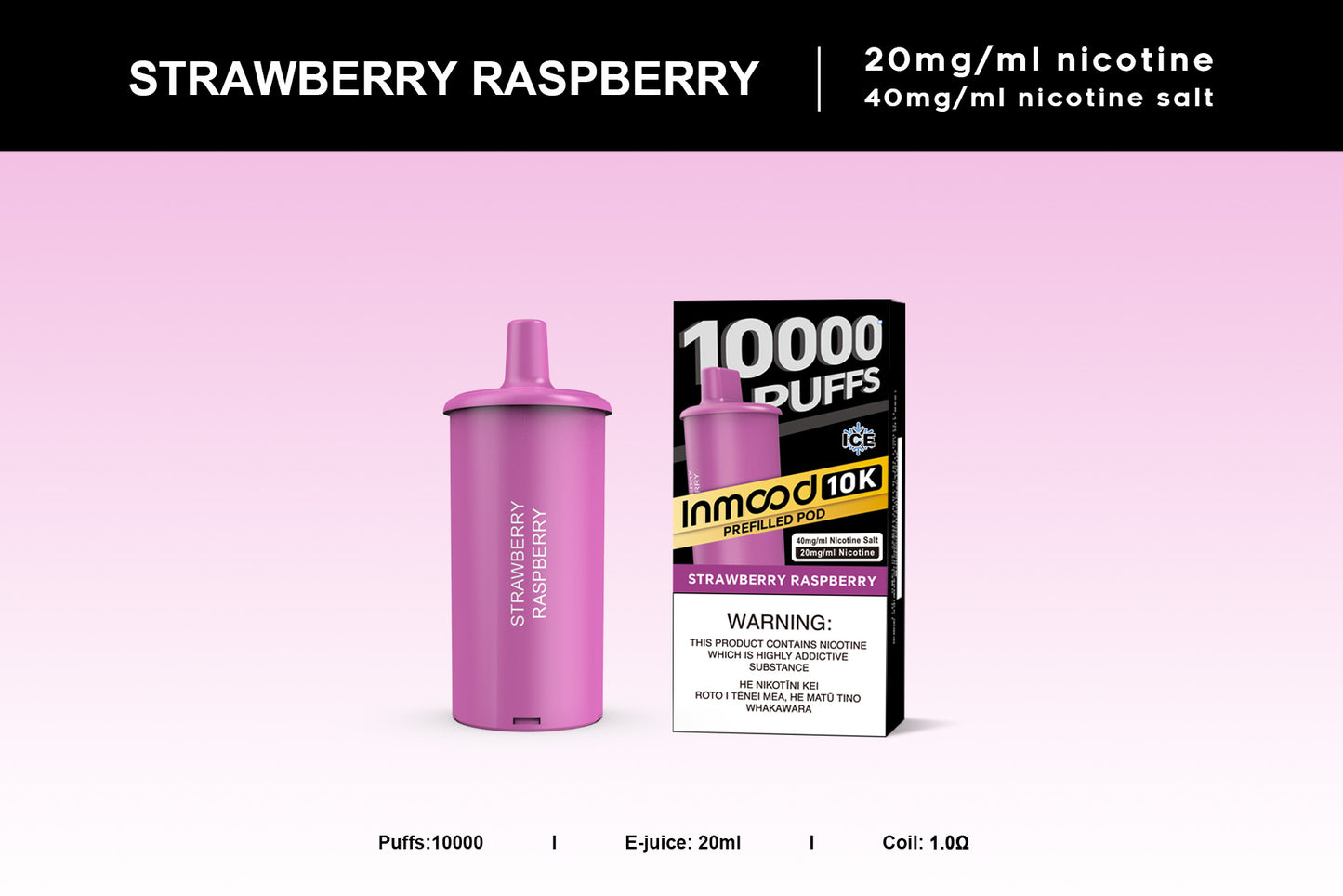 INMOOD 10K Pod - Strawberry Raspberry