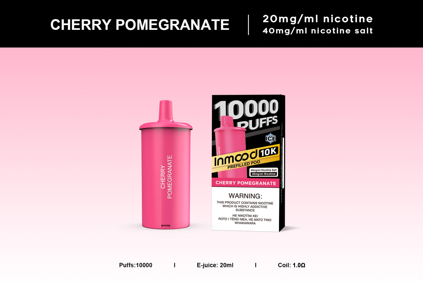 INMOOD 10K Pod - Cherry Pomegranate