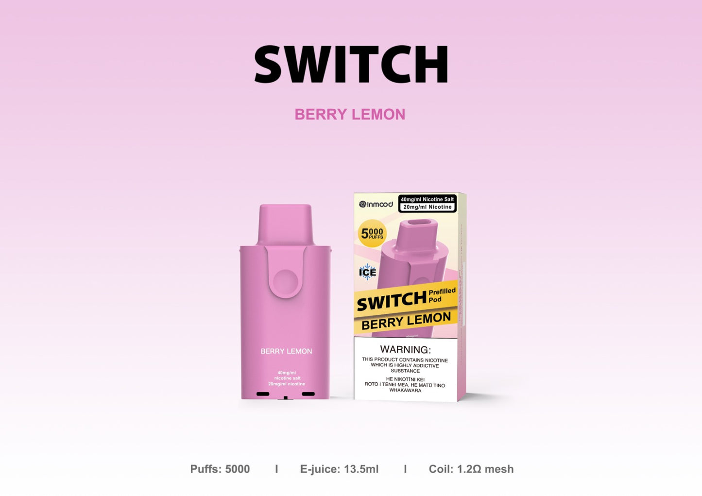 Switch Replacement Pod - 5000 Puffs - Berry Lemon (Pink Lemonade)