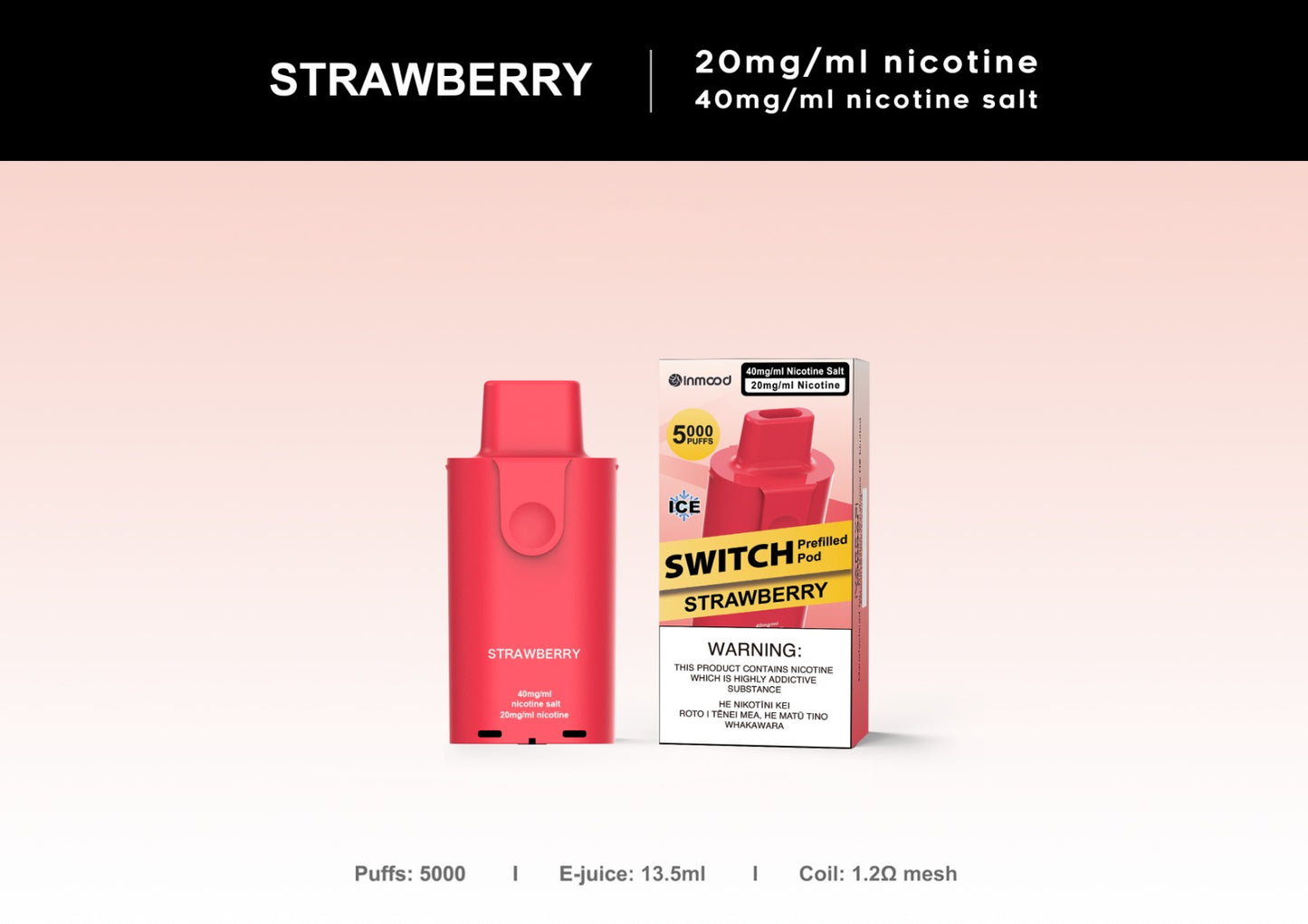 Switch Replacement Pod - 5000 Puffs - Strawberry