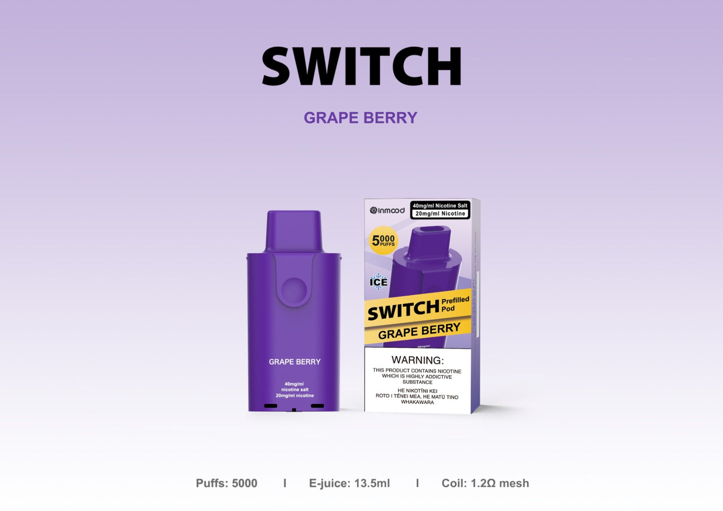 Switch Replacement Pod - 5000 Puffs - Grape Berry